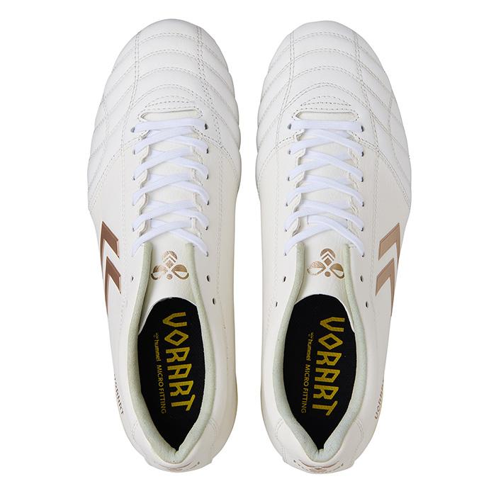 ヒュンメル ヴォラート3 PRO MICROFIT hummel サッカースパイク シューズ 土 人工芝 天然芝 大人 ホワイト_コッパー (HAS1251MF-1043)_4
