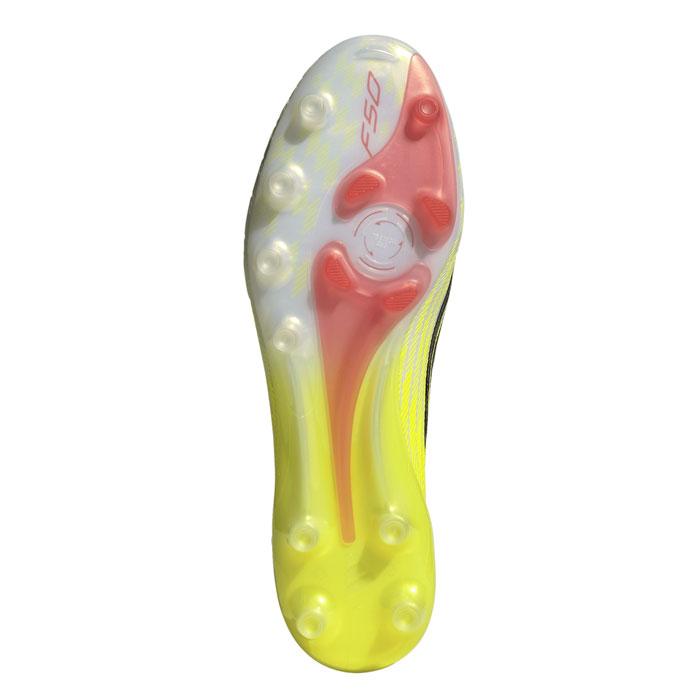 アディダス F50 ELITE AG adidas サッカースパイク シューズ 人工芝 大人 チームソーラーイエロー/Cブラック/ルシッドレッド (JR6464)の画像