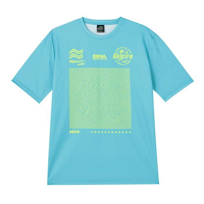 PENALTY サッカーシャツ 緑と紺のストライプ ペナルティ ハイス 半袖 1970 ロゴプラクティスシャツ PENALTY