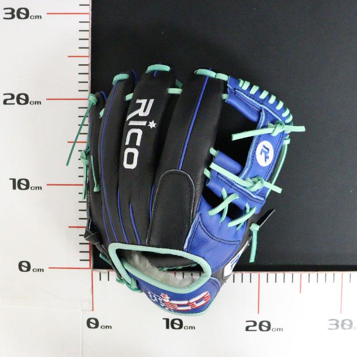 RICO 軟式グローブ 黒/青　内野手用 グローブ