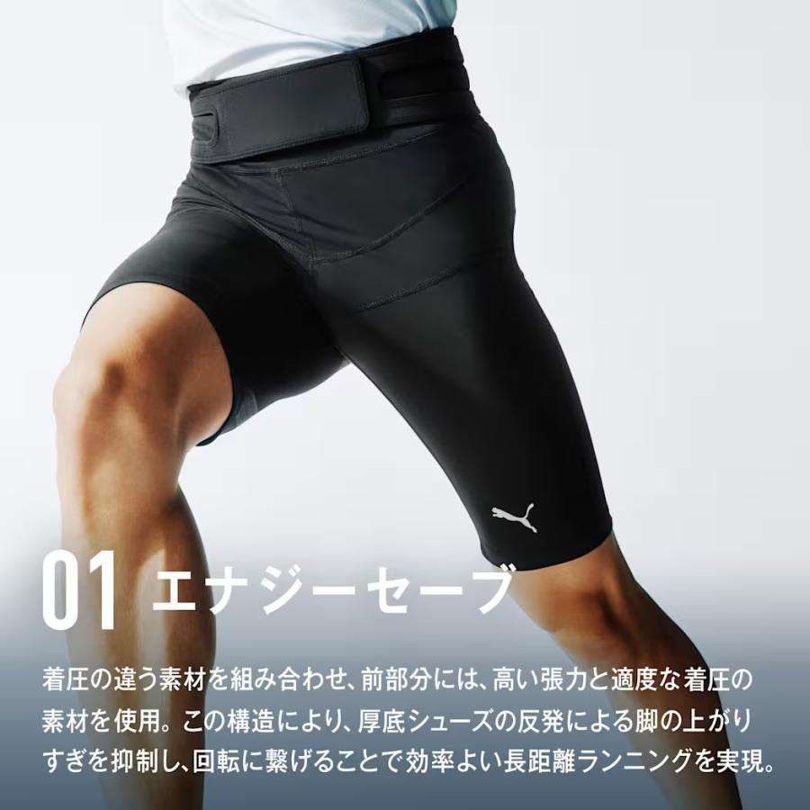 プーマ PUMA メンズ ランニング スピード ハーフタイツ 骨盤ベルト付 528161 01カラー メール便利用可 爆買の画像
