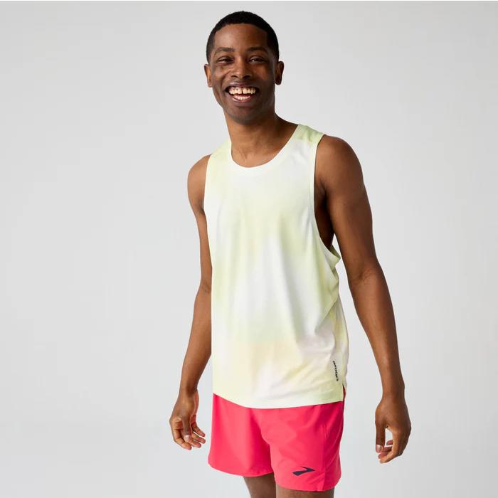 DYNAFISH シングレット ランニングシャツ 新品 BROOKS（ブルックス） メンズ ダッシュ シングレット プリンテッド