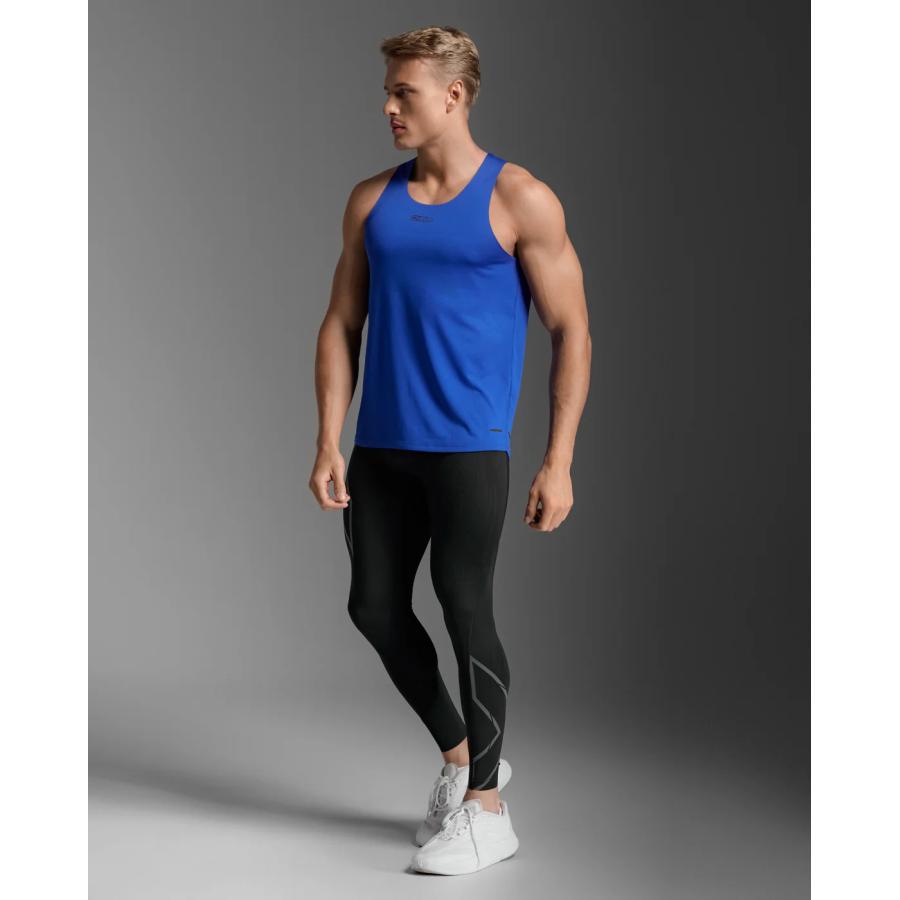 2XU 陸上用シャツ ランニングシングレット ブルー 2XU（ツータイムズユー） ライトスピード テック シングレット