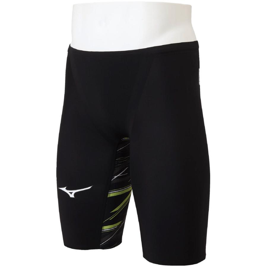 ミズノ　競泳用GX•SONIC NEO SL ハーフパンツ　ブラック×ネオライム MIZUNO（ミズノ） 競泳水着 メンズ ハーフスパッツ GX・SONIC NEO AG