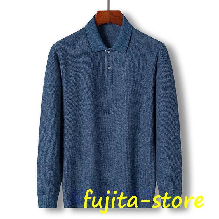 シャツ メンズ 長袖 カットソー 綿 春 秋 冬 長袖ゴルフ 襟付き