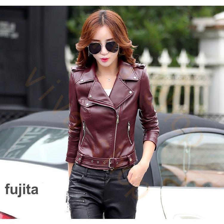 レディースジャケット PU レザージャケット バイクジャケット レディースジャケット PU レザージャケット バイクジャケット