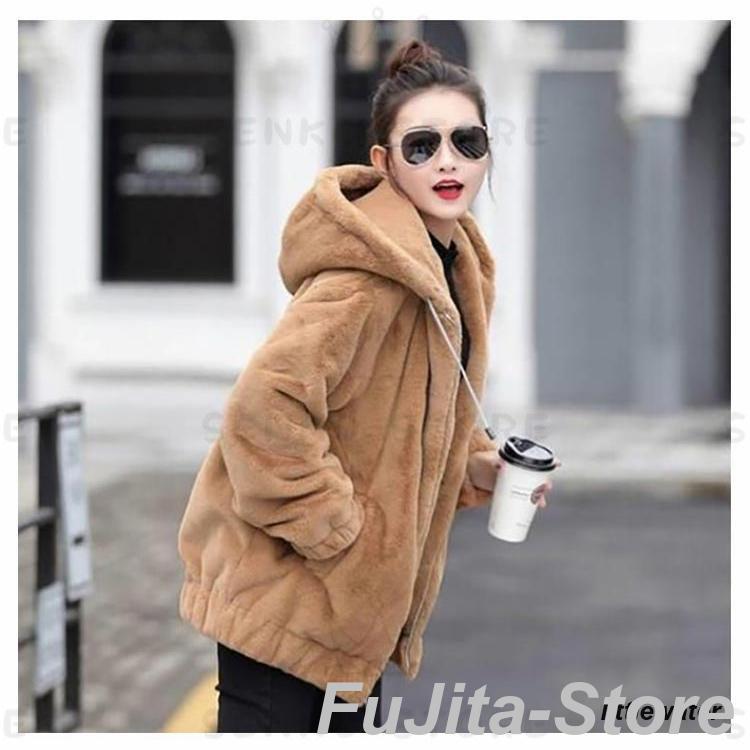 フード付き パーカー ファーブルゾン アウター ボアジャケット