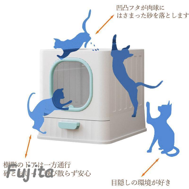 猫トイレ 砂 におい対策 ボックストイレ 目隠し おしゃれ 上から猫トイレ 猫用トイレ用品 ネコのトイレ 大型 ペット用 ペットトイレ｜fujita-store｜11