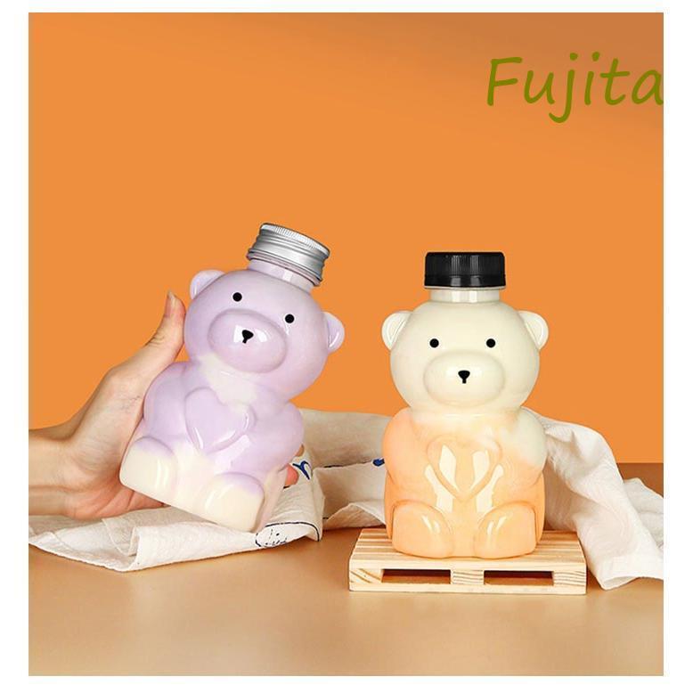 55個セット クマボトル ドリンクボトル 500ml タピオカ ボトル フタ