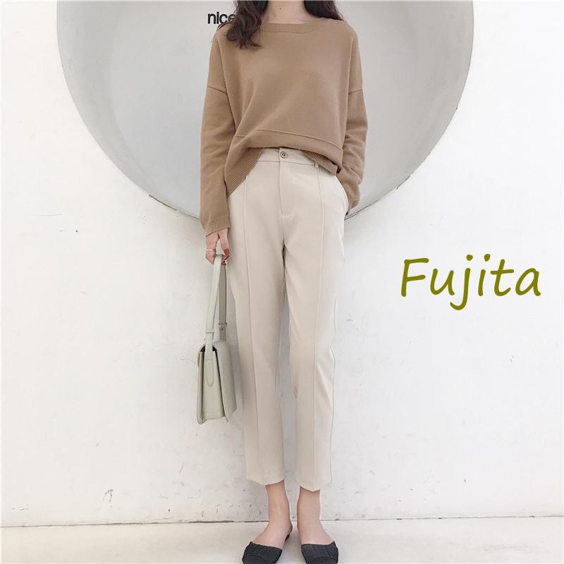 パンツ レディース スラックス タックテーパードパンツ 美脚