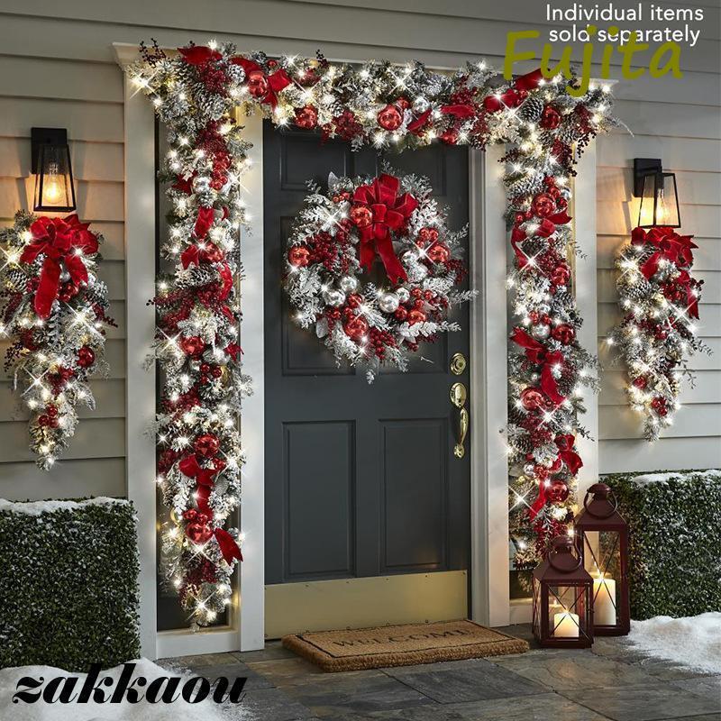 クリスマスリース クリスマス飾り ガーランド 雪化粧 クリスマス