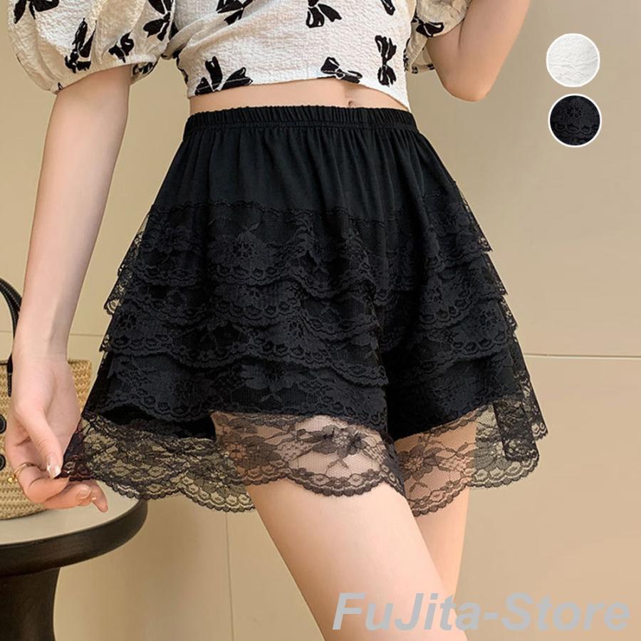 ペチパンツ 5段レースフリル ペチコート : 藤田ストア - 通販