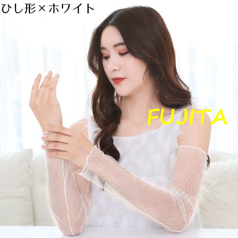 アームカバー 腕カバー レディース 手袋 ロング チュールレース