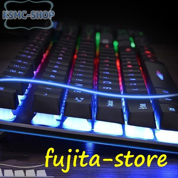 ゲーミングキーボード マウスセット 白 黒 有線 pc 安い コンバーター 108キー クリスマス　クリスマスイブ｜fujita-store｜04