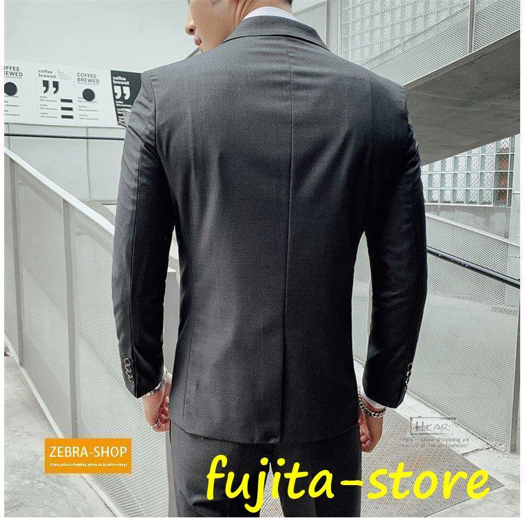 スーツ メンズ スリーピーススーツ ビジネススーツ 2つボタン 無地 フォーマルスーツ スリム 就職 成人式｜fujita-store｜14