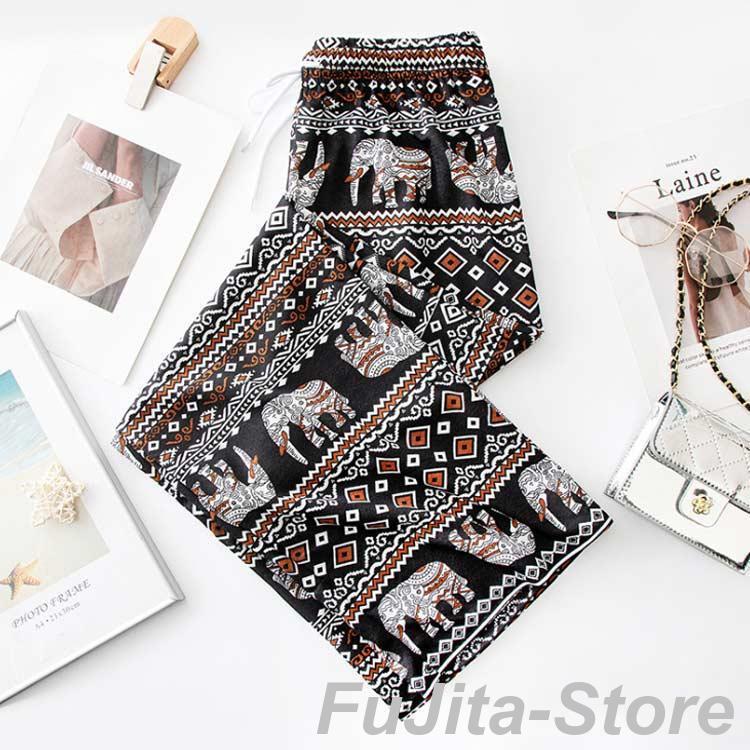 エスニック　タイパンツ　象柄パンツ　大きいサイズ　新品タイ製 タイパンツ ワイドパンツ オリエンタルパンツ 象 パンツ 柄