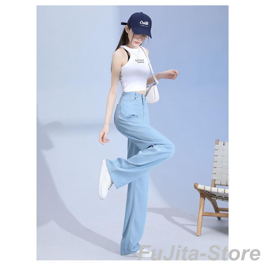 デニムワイドパンツ レディース 涼しい 夏 ワイドパンツ デニム