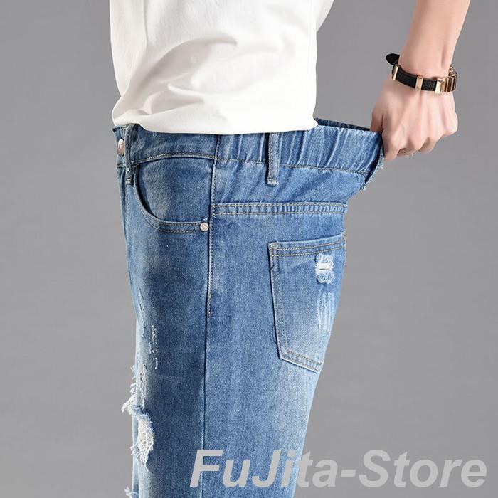 薄いブル―☆クロップドダメージデニム/36 薄いブル―☆クロップドダメージデニム/36