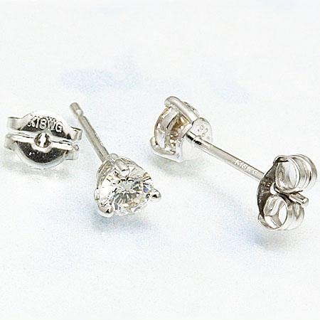 18金ホワイトゴールドダイヤモンドピアス 男性用/女性用 男女兼用でお