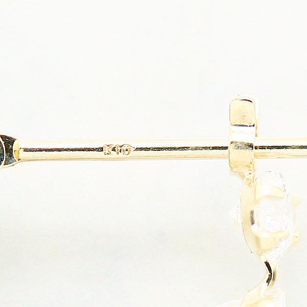 キュービックジルコニア 10金イエローゴールドフープピアス_7