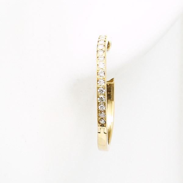 18金ダイヤモンドピアス ハーフエタニティーK18 中折れフープピアスの画像