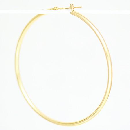 18金イエローゴールドフープピアス 2mm-50mm 両耳用１ペアー レディース メ ンズ 男女兼用の画像