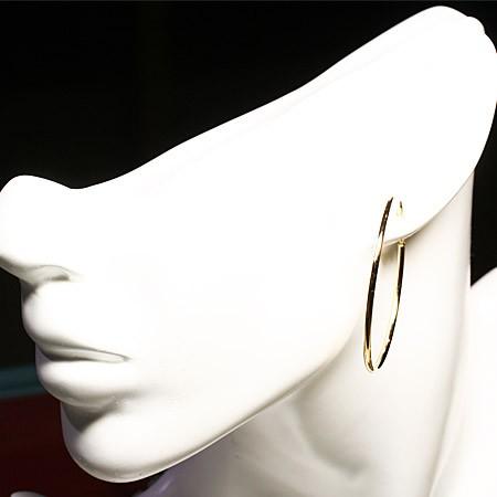 18金イエローゴールドフープピアス 2mm-50mm 両耳用１ペアー レディース メ ンズ 男女兼用の画像