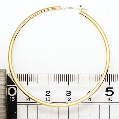 18金イエローゴールドフープピアス 2mm-50mm 両耳用１ペアー レディース メ ンズ 男女兼用の画像