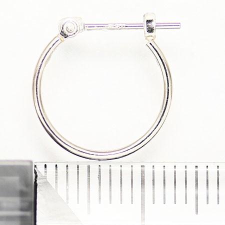 プラチナ Pt900 フープピアス 小さめ 国産 幅1.5mm 外径13mm 片耳 1個