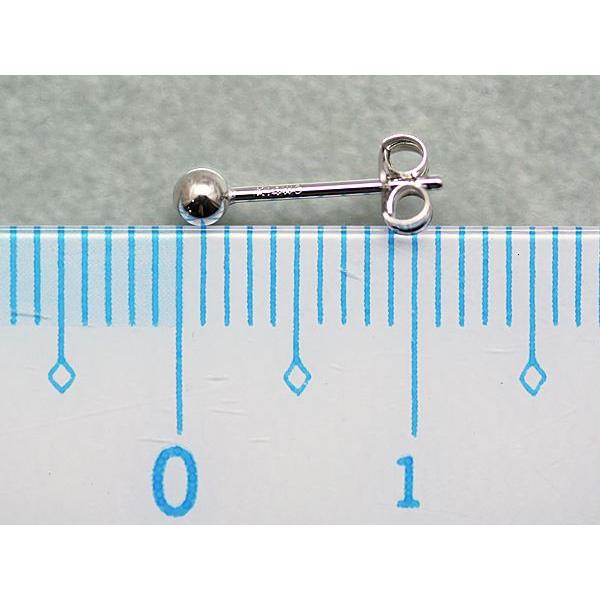 キャッチが選べる！“日本製”2．5mm丸玉14金ホワイトゴールド