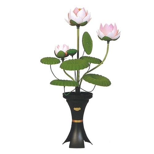 花飾り すい蓮 三灯付 一対 盆提灯 盆ちょうちん 初盆提灯 新盆提灯 8 Uh765 藤田人形ヤフー店 通販 Yahoo ショッピング