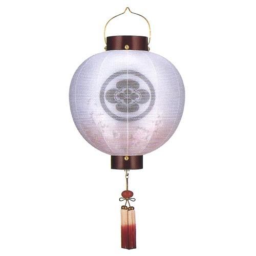 盆提灯 盆ちょうちん 家紋入り 初盆 新盆 『 門提灯 丸型 桜 桜柄 絹張り 二重 11号（別一） 高光度LED コードレス 電池灯』 8