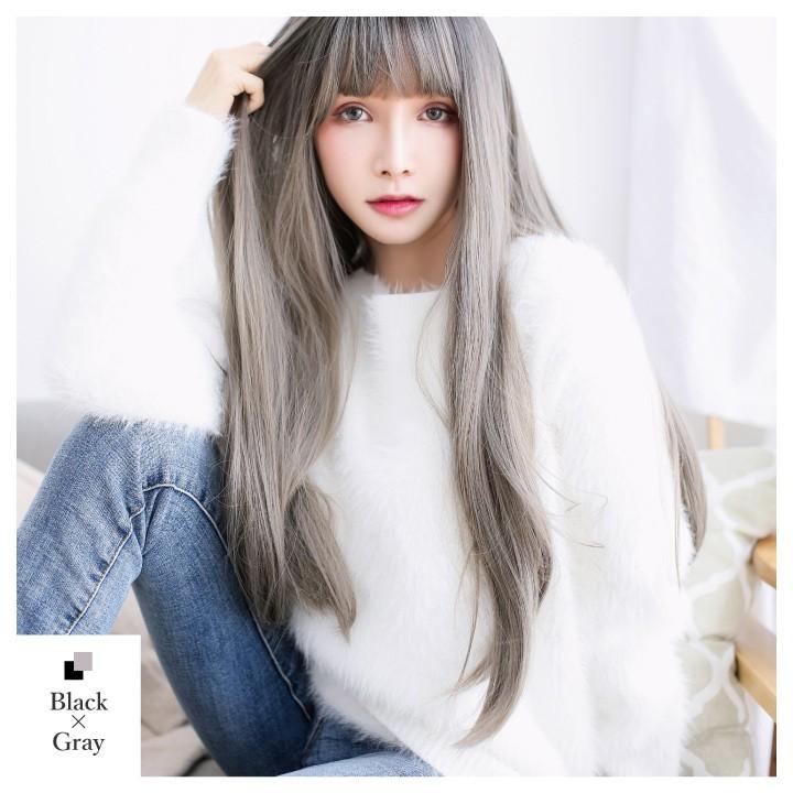 100 本物 カラーウィッグ グラデーション 380 17 かつら ピンク ロングストレート エクステ