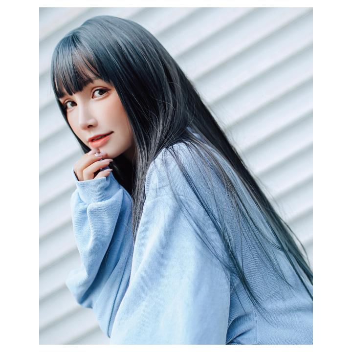 ウィッグ ロング セミロング ストレート レディース グラデーション 女性 かつら 自然 髪 ブラック 黒 ブルー 耐熱 魅惑の青髪 ダルトーンロング C ウィッグ コスプレ 仮装の富士達 通販 Yahoo ショッピング