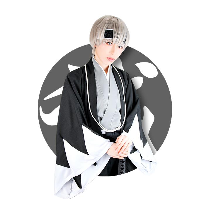 送料無料 新選組 コスプレ 羽織 黒 白 青 コスプレ衣装 文字無し 演劇