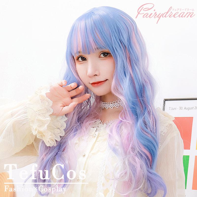 セールSALE％OFF 耐熱フルウィッグ♥ロング巻髪80ｃｍ 可愛いコスプレ衣装 ピンクw111