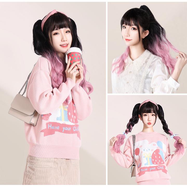 送料無料 ポニーテールウィッグ クリップ グラデーション ピンク ブルー ウィッグ ポニーテール ツインテール エクステ MODEポニテバンス |  | 14