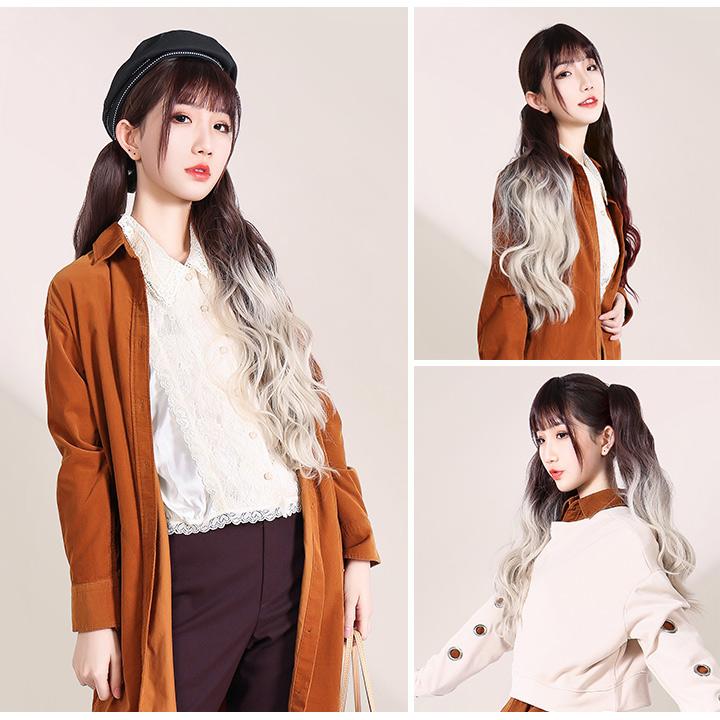 送料無料 ポニーテールウィッグ クリップ グラデーション ピンク ブルー ウィッグ ポニーテール ツインテール エクステ MODEポニテバンス |  | 15