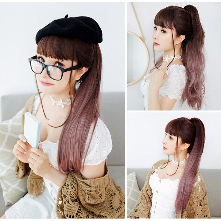 送料無料 ポニーテールウィッグ クリップ グラデーション ピンク ブルー ウィッグ ポニーテール ツインテール エクステ MODEポニテバンス |  | 06