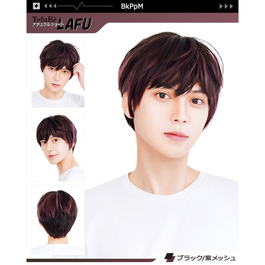 ウィッグ メンズ 自然 黒 白髪 メンズウィッグ 短髪 ショート かつら