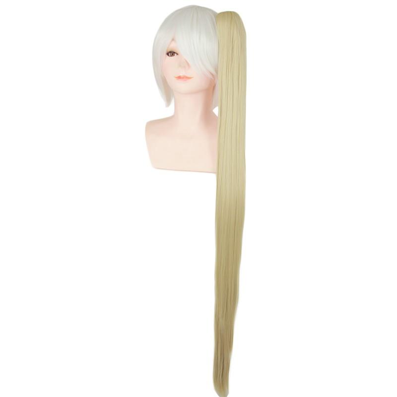 コスプレ ポニーテール ウィッグ ストレート ロング ツインテール つけ毛 毛束 バンス ホワイトブロンド 613  :VANCE100-613:ファッションウィッグ・エクステ TefuRe - 通販 - Yahoo!ショッピング