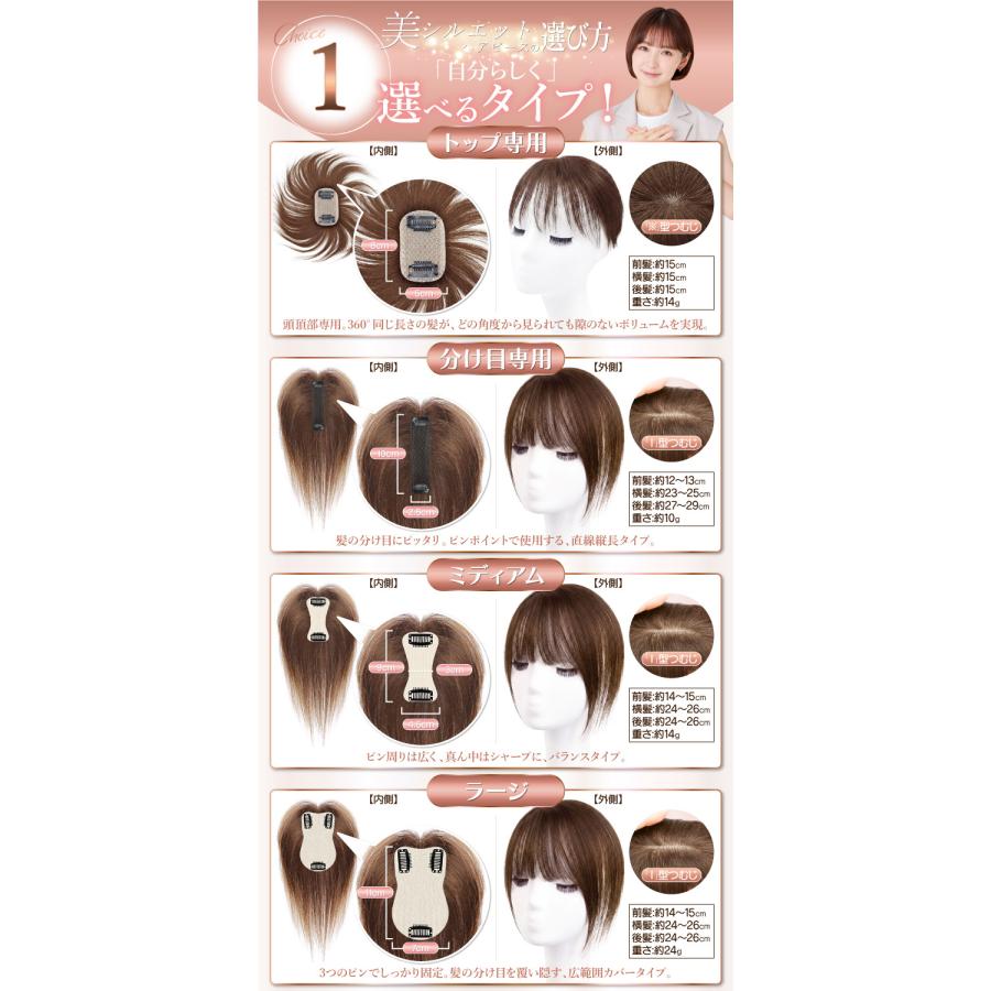 TefuRe（テフリ） 【人工頭皮付き】美シルエットヘアピース 部分