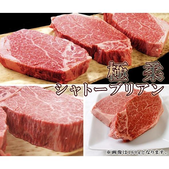 最高級 黒毛和牛 ヒレ シャトーブリアン 160g 3枚 セット ステーキ 肉 阿波牛の藤原 極み ヘレ 有限会社 阿波牛の藤原 通販 Yahoo ショッピング