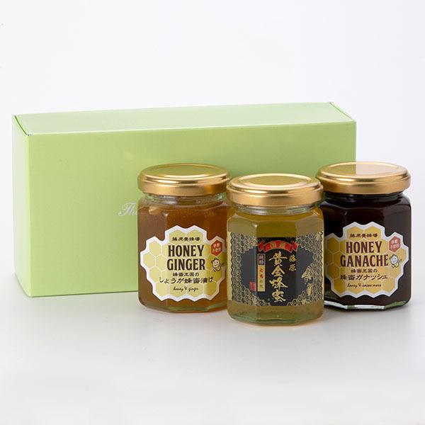 国産はちみつ 藤原黄金蜂蜜「栃」、チョコ、しょうが160g 3本セット