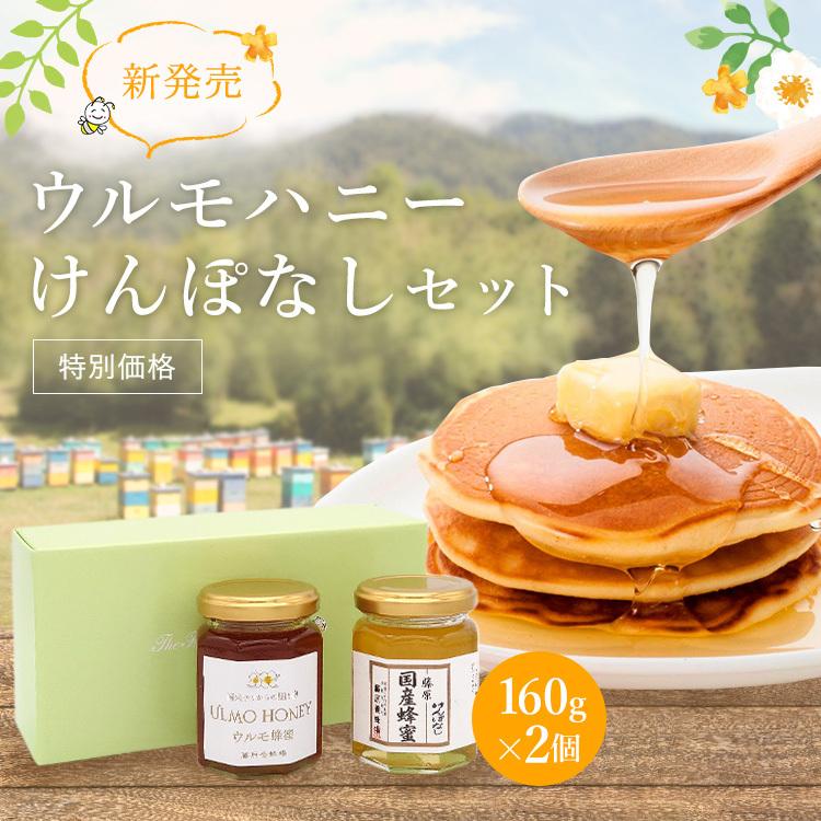 ウルモの木の蜂蜜 (チリ産) と 藤原国産蜂蜜 けんぽなし 2本