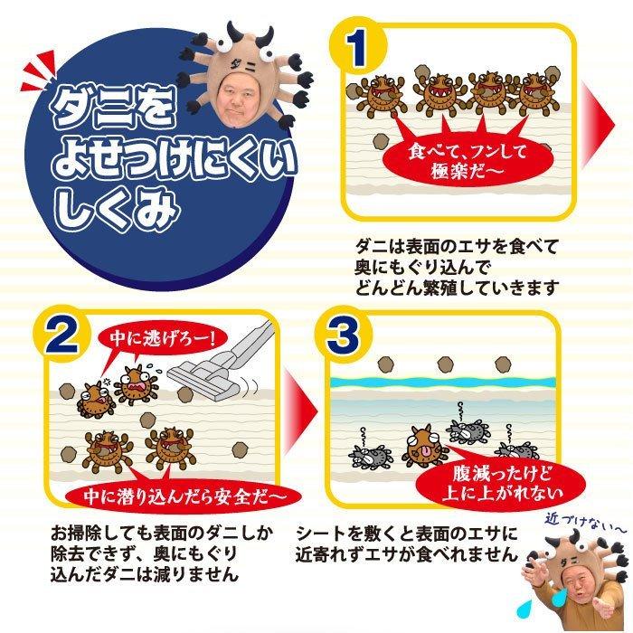 ダニ対策シート ダニクリン 抗菌・低臭　シートタイプ 3枚入×48個／ケース 日本アトピー協会推薦品 駆除 忌避 退治 殺虫成分不使用 | UYEKI | 06