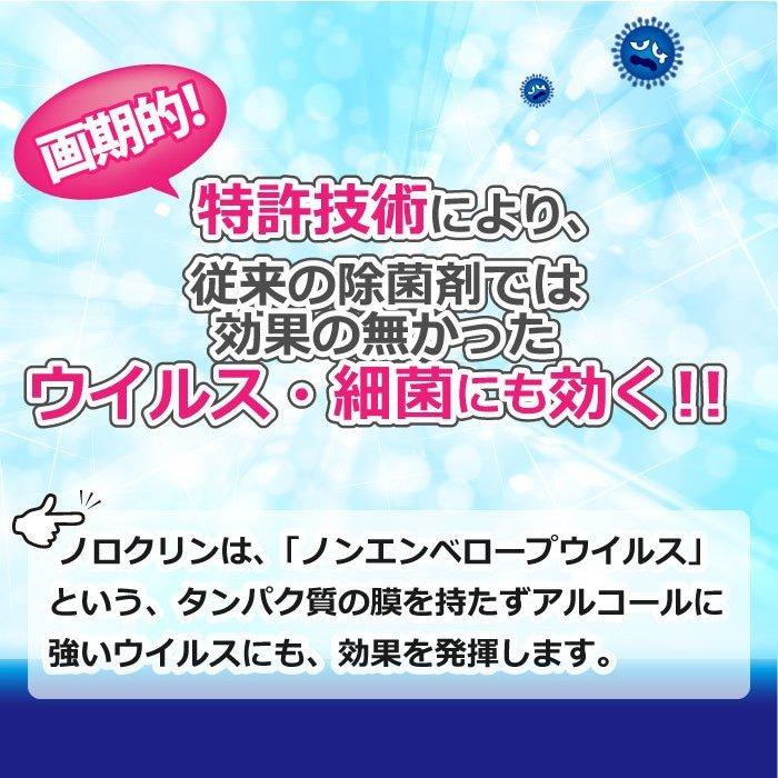 ウイルス 細菌 対策 除菌スプレー ノロクリン 付替えボトル 300ｍL×24個／ケース 感染 食中毒 予防 強力 除去 日本製 安全