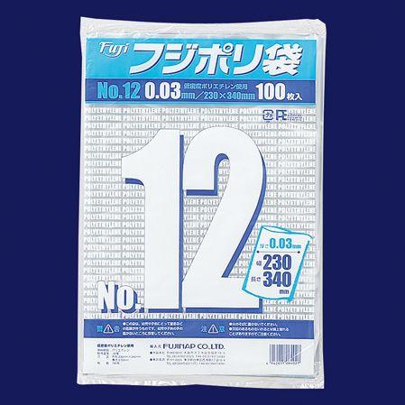 ポリ規格袋 フジ ポリ袋NO.12（230×340mm）ひも付 5000枚(100枚×10袋×5