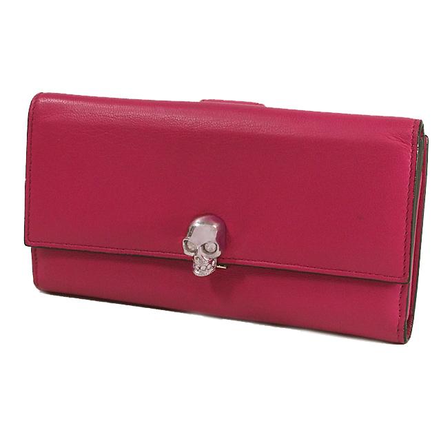 アレキサンダーマックイーン スタッズ スカル レザー 長財布 ラウンドファスナー アレキサンダーマックイーン 長財布 チェーンウォレット スカル