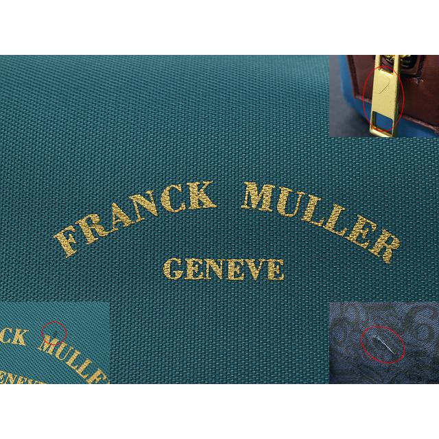 フランクミュラー Franck Muller バイカラー ポーチ ブルー/ブラウン ナイロン 富士屋 ◇ フランクミュラー Franck Muller バイカラー ポーチ ブルー